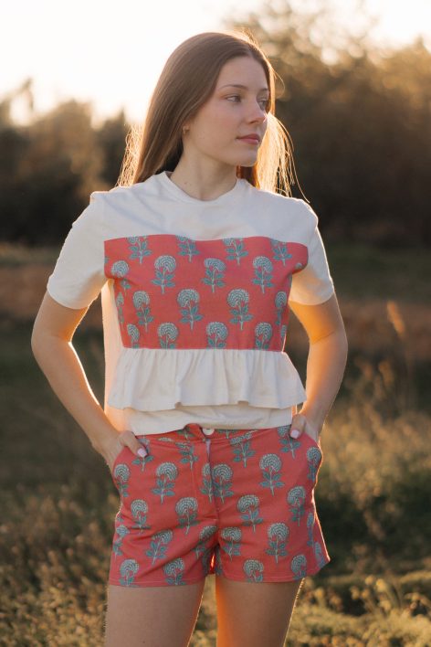 Camiseta Beig Flor